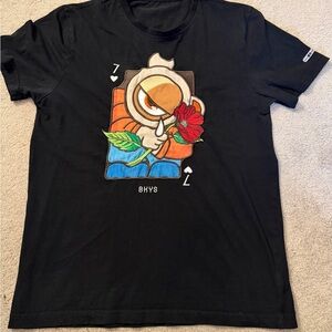 BKYS Black Graphic Tee with Colorful Embroidered and Felted Design